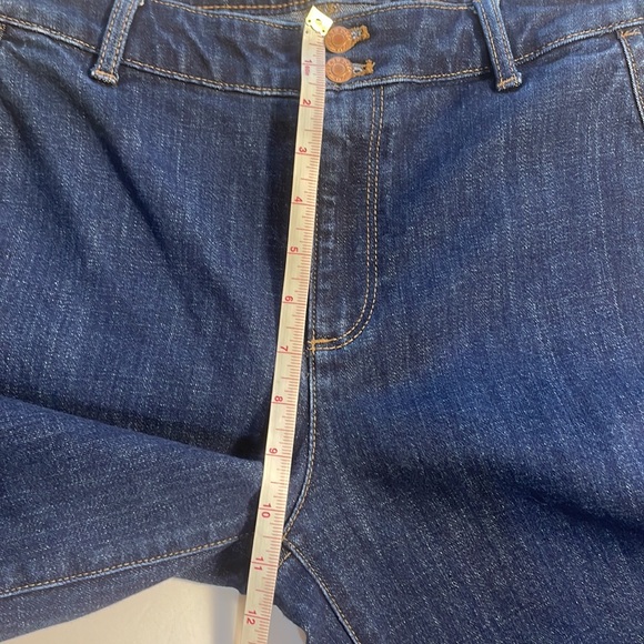 Talbots Flawless High-Waist Wide Crop Denim Jeans Size 10 Petite Pockets Buttons - Picture 11 of 13